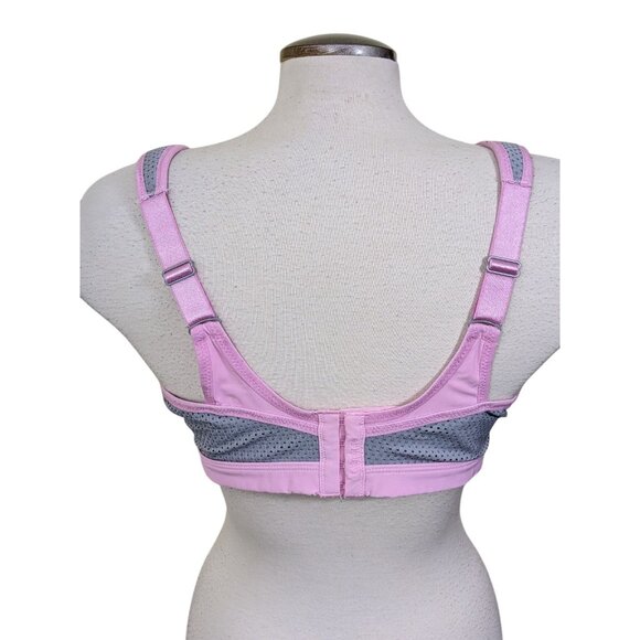 Pink and Gray Women's Sports Bra - Picture 6 of 10